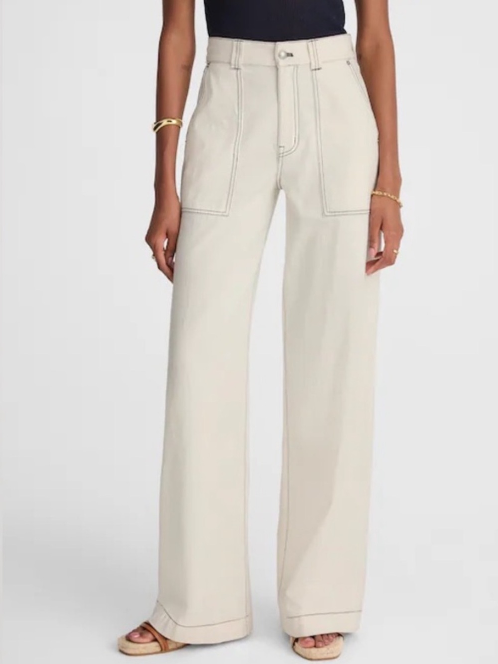 Madewell NWT Superwide Leg Utility Jeans Size 28 w/ Contrast Trim Vintage
Canvas